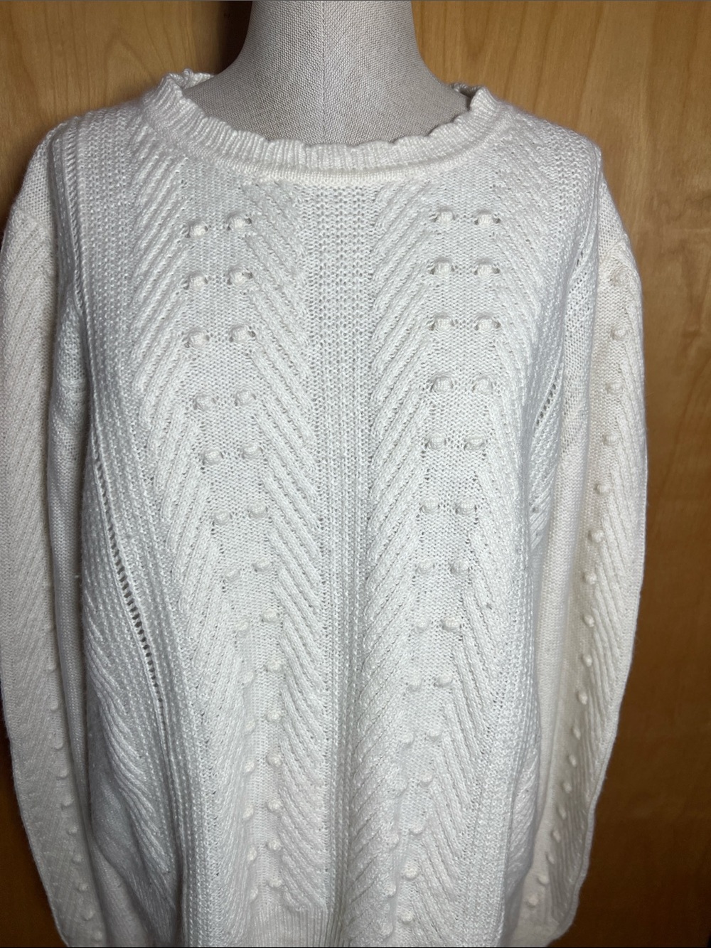 Banana Republic Cream Cable Bobble Knit Sweater